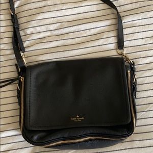 Black leather cross body Kate Spade